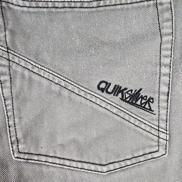 Vintage Quiksilver Denim Cut Off Shorts 36 Grey Y2K Surf Skate Grunge 36x9 - Picture 9 of 11